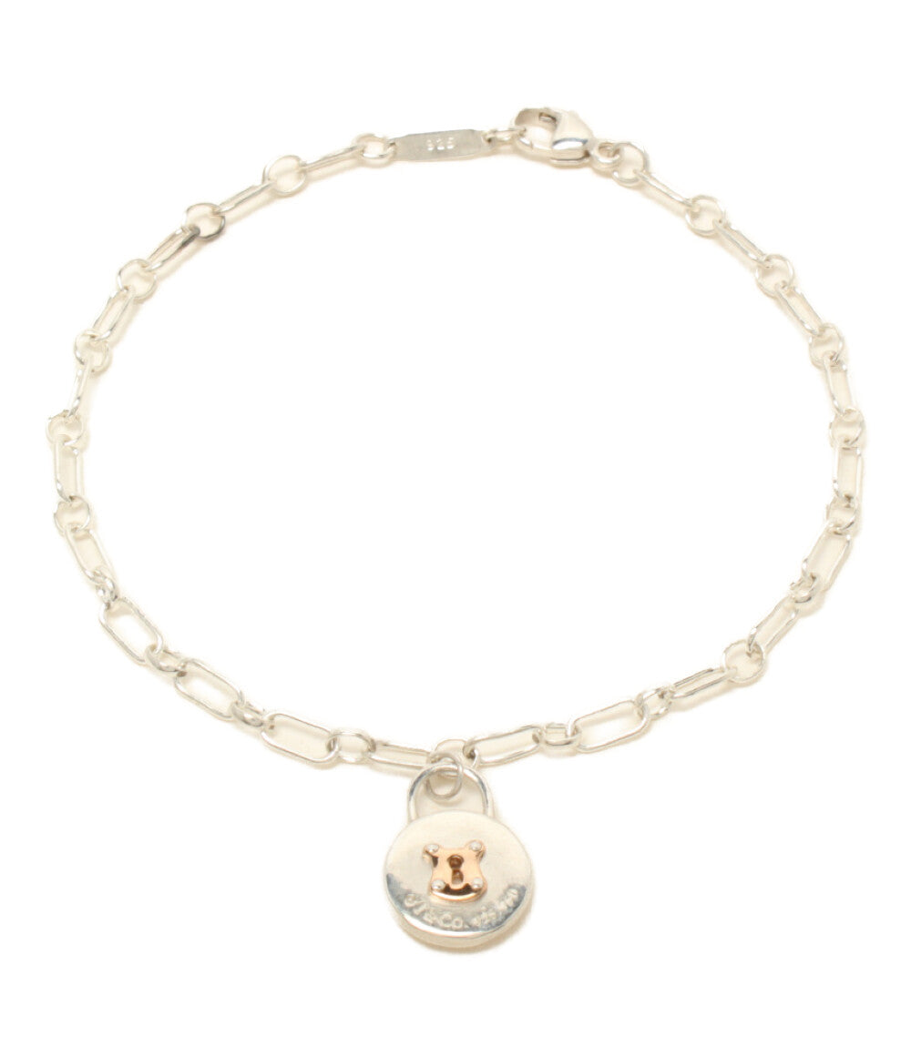 ティファニー ブレスレット K18 SV925 カデナ ラウンドロック